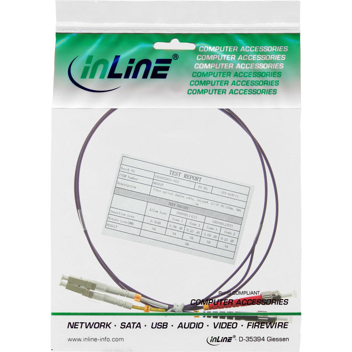 Cable Duplex De Fibra Óptica Inline Lc/St 50/125?M Om4 20m