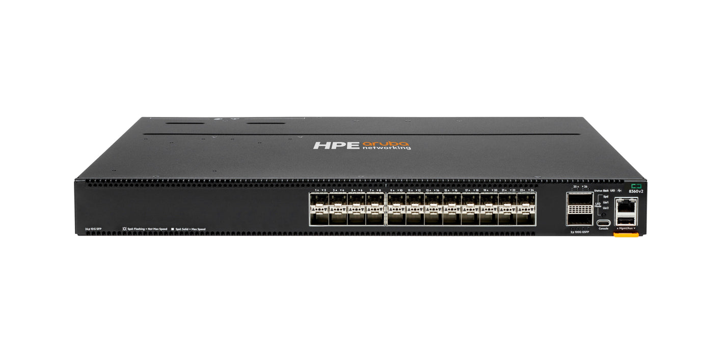 EAN 0190017591834 - HPE Aruba Networking CX 8360-24XF2C v2 24p 10G SFP+ 2p 100G QSFP28 FB 3 Fans 2AC Bundle imagen 1