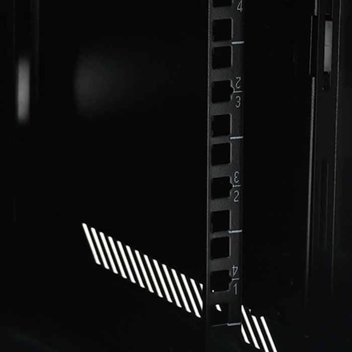 Armario Rack Mural 19" Phasak 15u   600x600 Negro + Ventilacion/Luz Azul