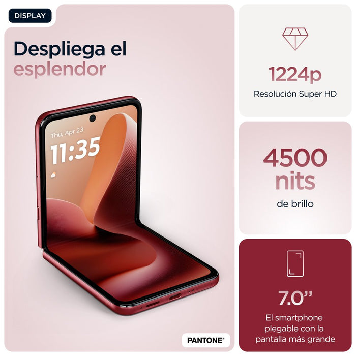 Smartphone Motorola Razr 60 Ultra 6.96" Sim Doble Android 15 5g Usb Tipo C 16 Gb 512 Gb 4700 Mah Burdeos