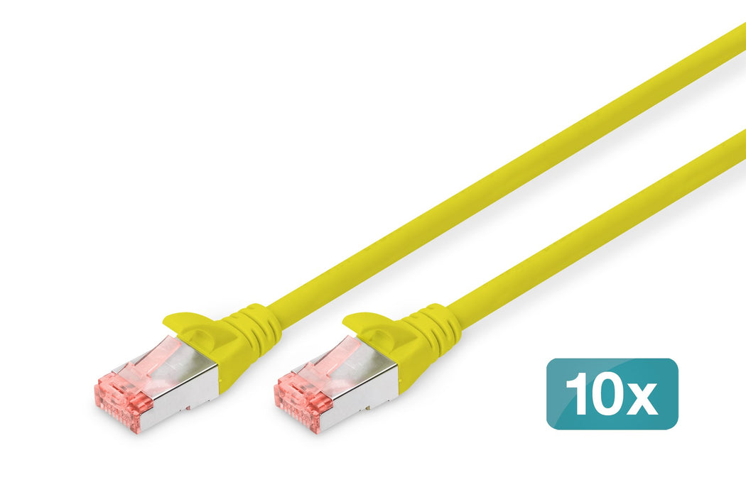 EAN 4016032441526 - Digitus DK-1644-0025-Y-10 cable de red Amarillo 0,25 m Cat6 S/FTP (S-STP) imagen 1