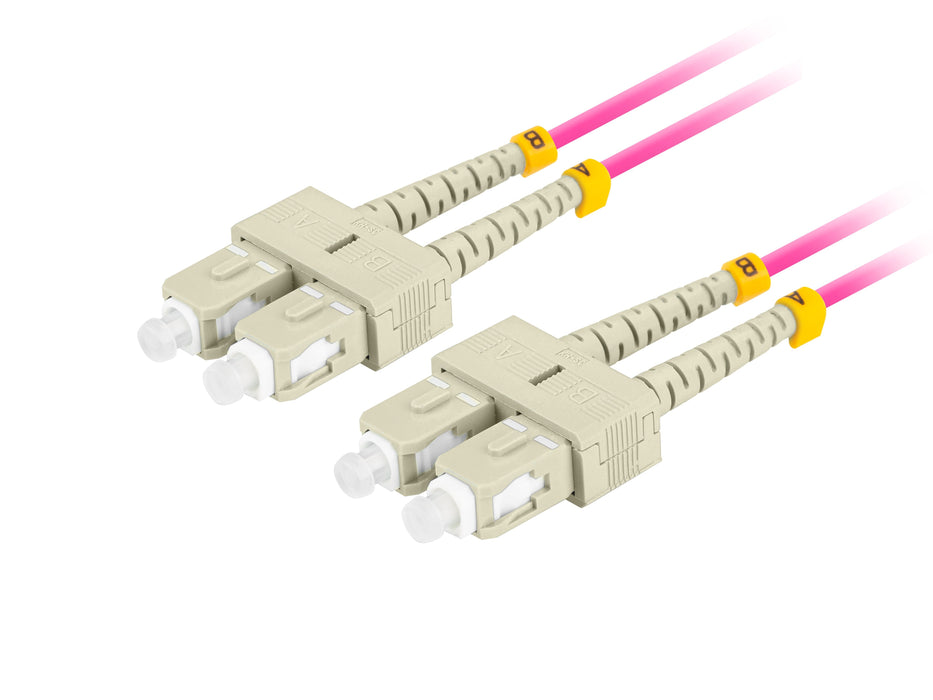 Cable Fibra Óptica 5m Lanberg Multi Sc/Upc-Sc/Upc Duplex Om4 50/125 Lszh Violeta
