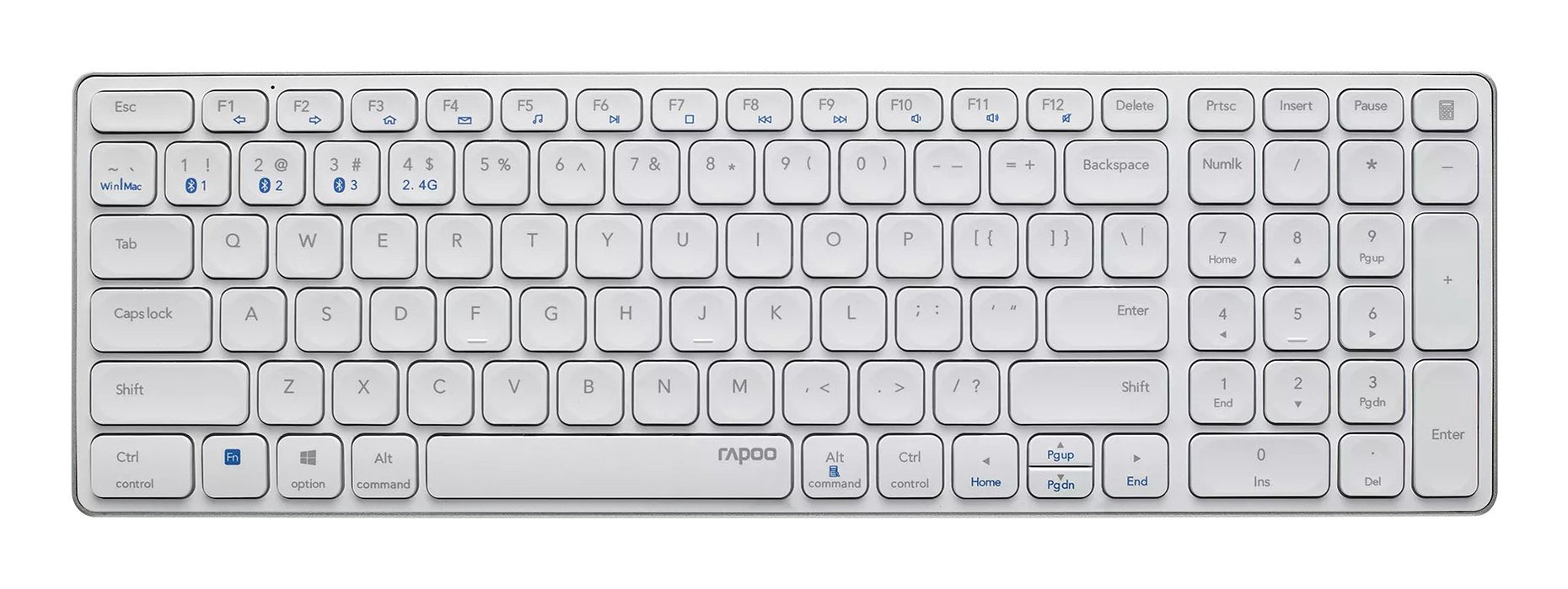 EAN 6940056114853 - Rapoo E9700M teclado Oficina RF Wireless + Bluetooth QWERTY Blanco imagen 5