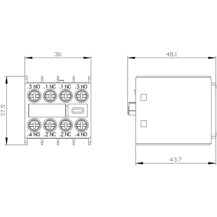 Siemens 3rh29111fa22 Hilfsschalterblock 2s+2 S00 S0 Front Schraubanschluss
