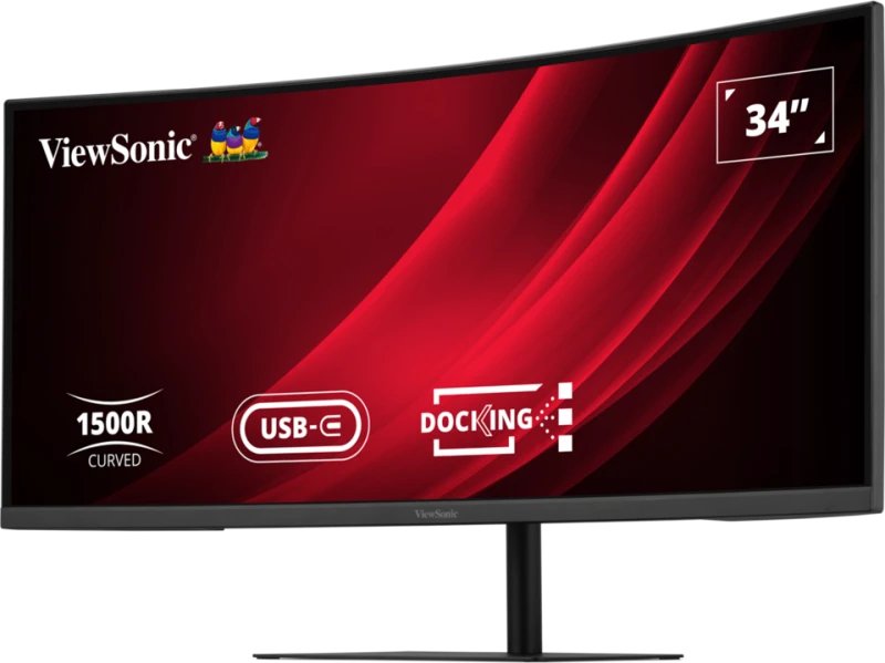 Viewsonic Vg3419c-2 34" Va Uwqhd Curved 1500r 120hz 300cd M2 3.5ms Hdmi2.0 Dp Usb-B Usb-Ax2 Rj45 Height