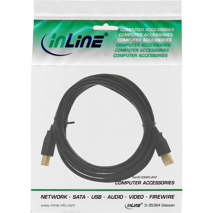 Cable Inline Usb 2.0 Tipo A Macho A B Macho Negro 0.5m