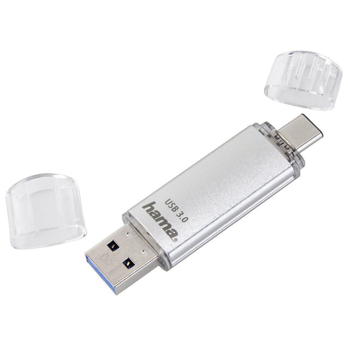 Hama Laeta Memoria Pendrive Usb 3.0 Con Tapa - 128gb De Capacidad - 40mb/S De Transferencia - Funcion Otg - Usb-C -