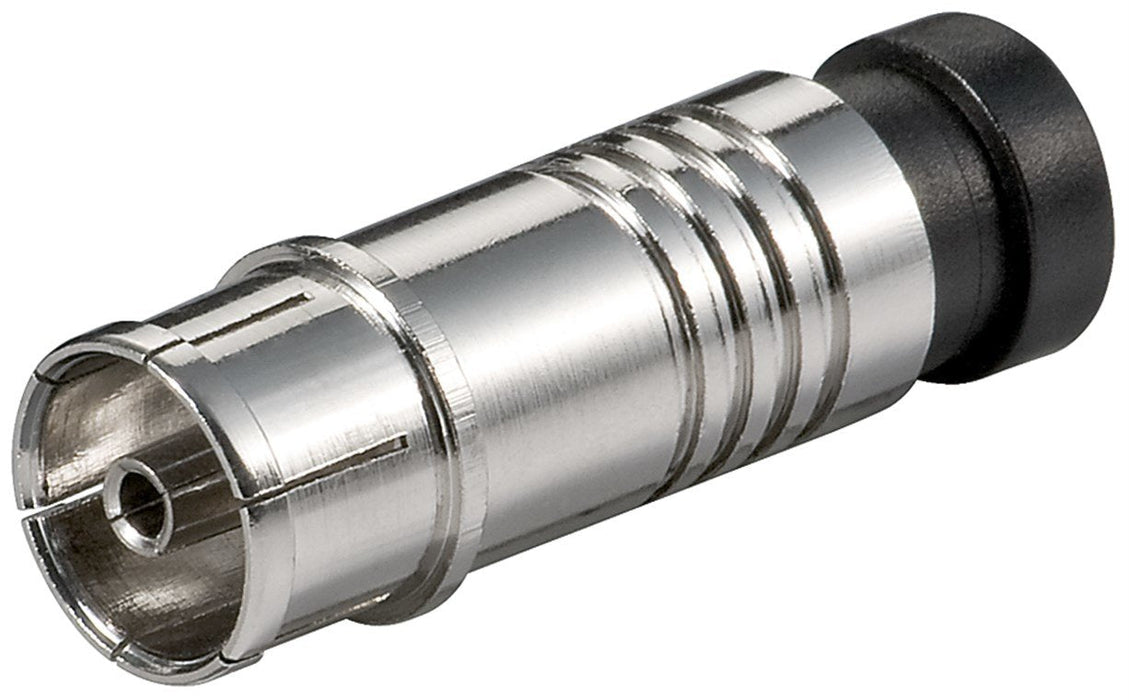 Coax Compression Jack - For Outer-Ø 7,0 Mm, Metal