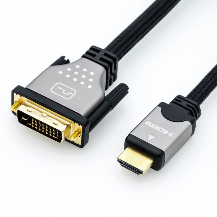Roline Monitorcable Dvi (24+1) - Hdmi, St St, Schwarz   Silber, 3 M