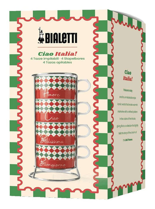 Bialetti Cappuccinotasse Italia Damier 160 Ml 4 Tassen