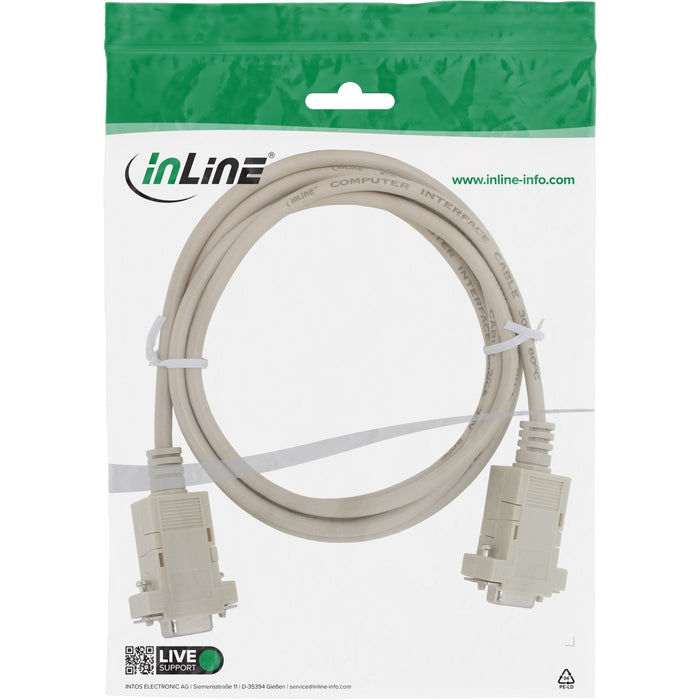 Cable Null Modem Inline Db9 Hembra A Hembra Ensamblado Gris 3m