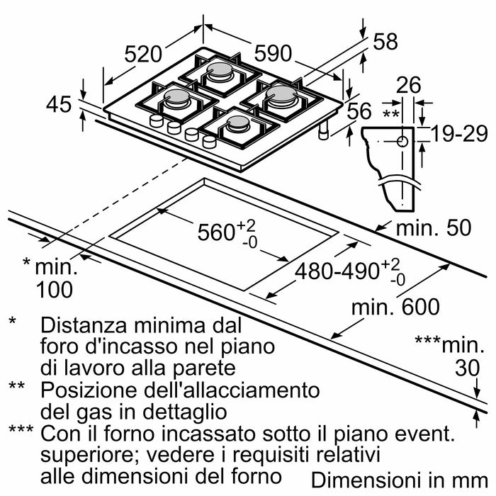 EAN 4242005437856 - Bosch Serie 4 PNP6B6K40 hobs Negro Integrado 60 cm Encimera de gas 4 zona(s) imagen 7