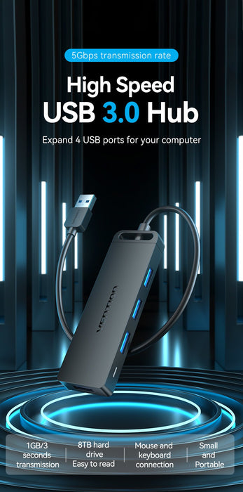 EAN 6922794746633 - Vention CHLBD hub de interfaz USB 3.2 Gen 1 (3.1 Gen 1) Type-A 5000 Mbit/s Negro imagen 18
