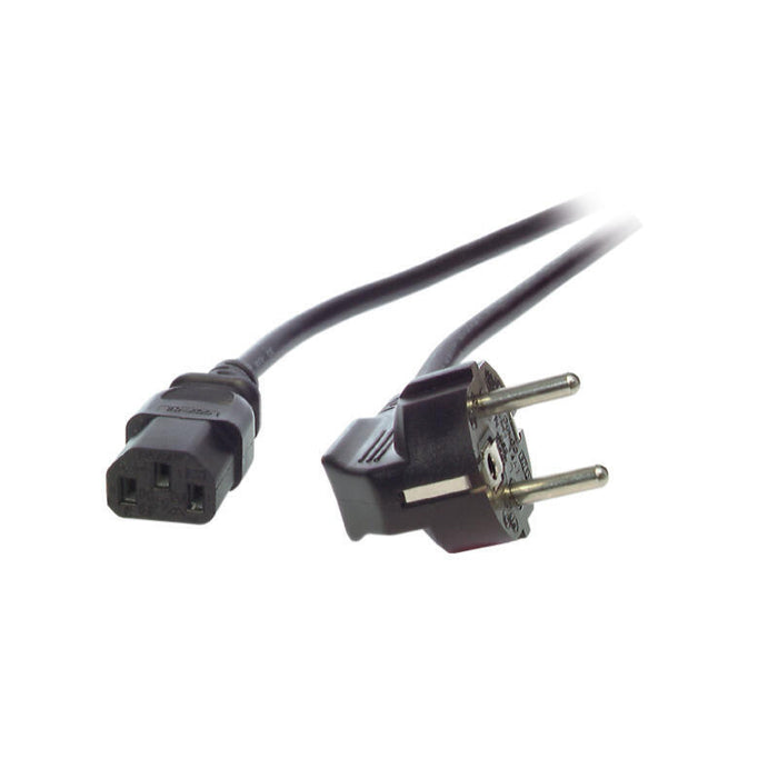 Efb Netzcable Schutzkontakt 90°-C13 180°,Sw,2.0m,3x0.75mm