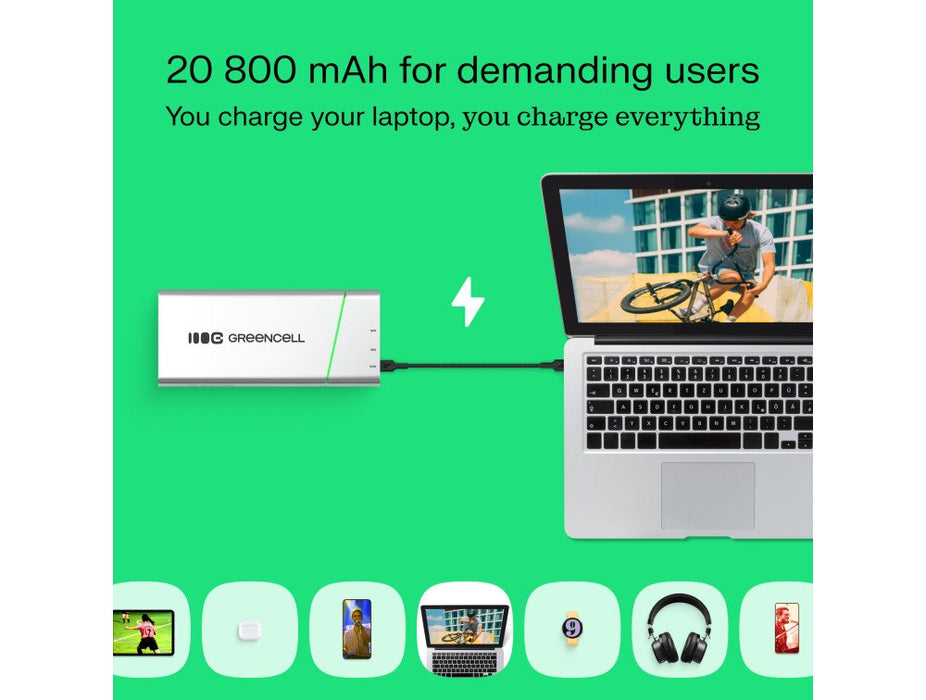 EAN 5904326374959 - Green Cell PBPLGC20P batería externa Ión de litio 20800 mAh Aluminio, Negro, Verde, Gris claro, Plata imagen 11