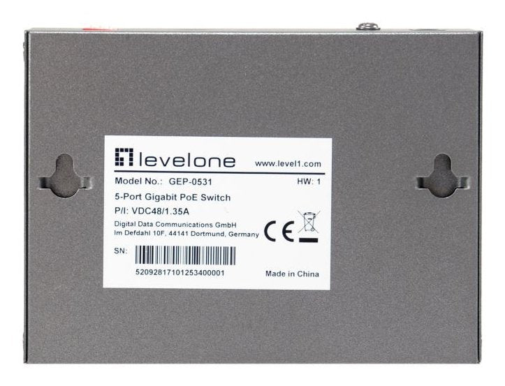Levelone Poe+Switch 3xge Poe/1xhi-Poe 60w Unmanaged Plástico