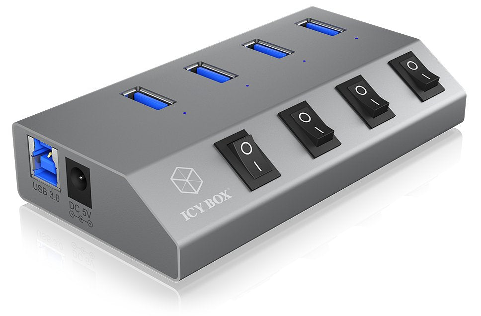 EAN 4250078164883 - ICY BOX IB-HUB1405 USB 3.2 Gen 1 (3.1 Gen 1) Type-B 5000 Mbit/s Antracita imagen 1