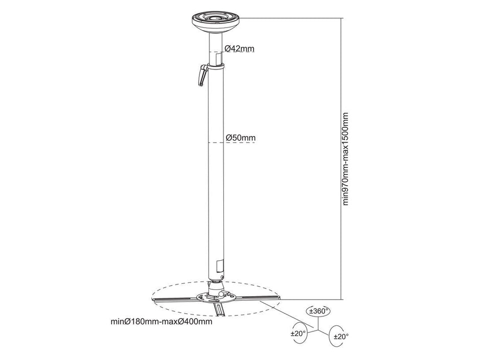 M Projector Mount Hd  970-1500mm