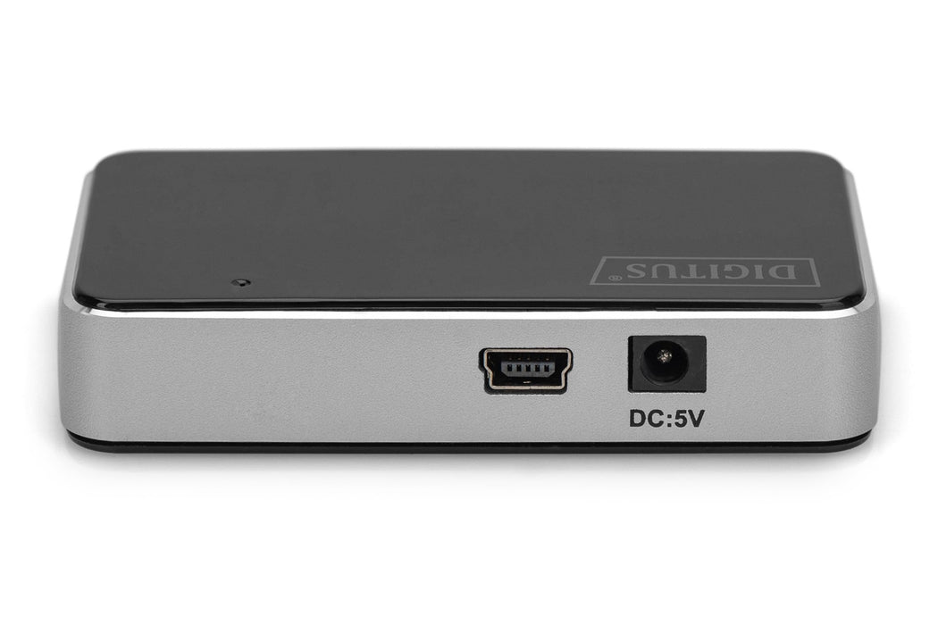 EAN 4016032306535 - Digitus DA-70220 hub de interfaz USB 2.0 Mini-B 480 Mbit/s Negro, Plata imagen 3