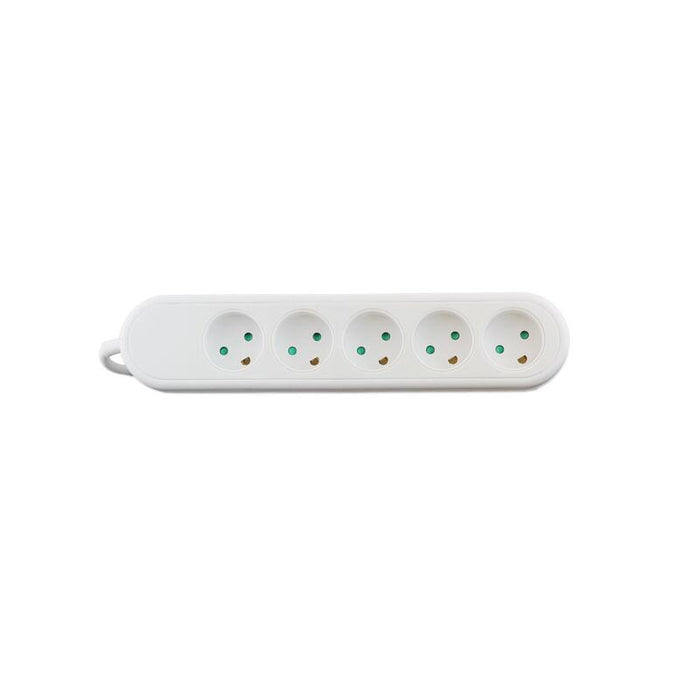El-StikdSe Med 5 Udtag  M/Jord, 1,5m Ledning, Hvid