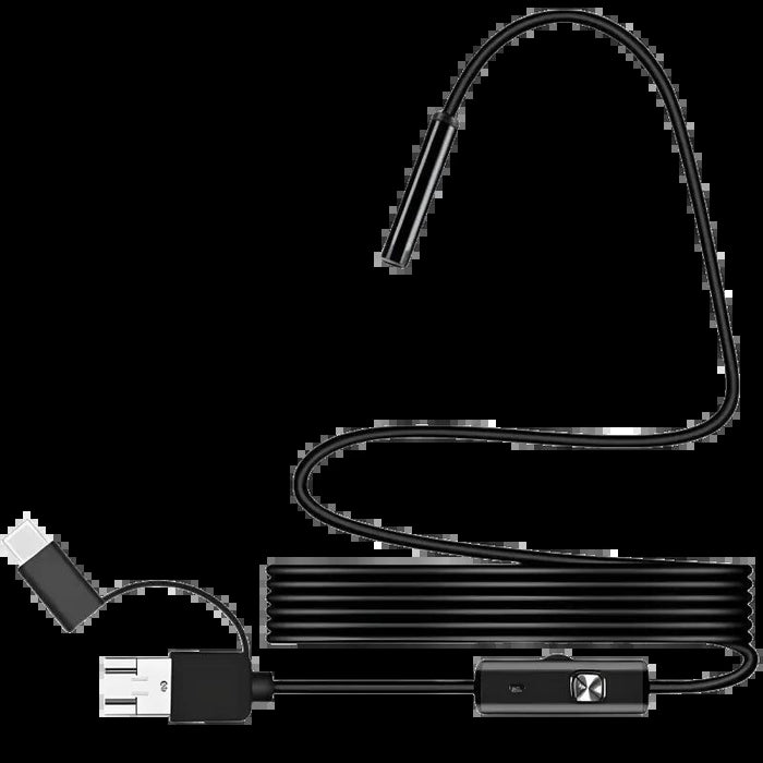 Endoscopio Digital 8mm Gran Angular 1080p (Usb-A/Microusb/Type-C) Cable Flexible  3.5 M