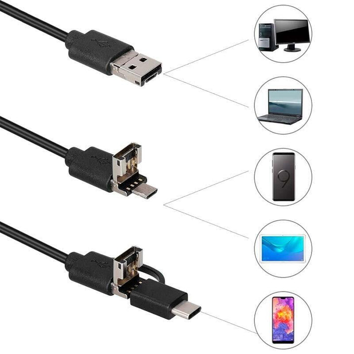 Endoscopio Digital Para Smartphone 3 En 1 - 7mm/1 Metro