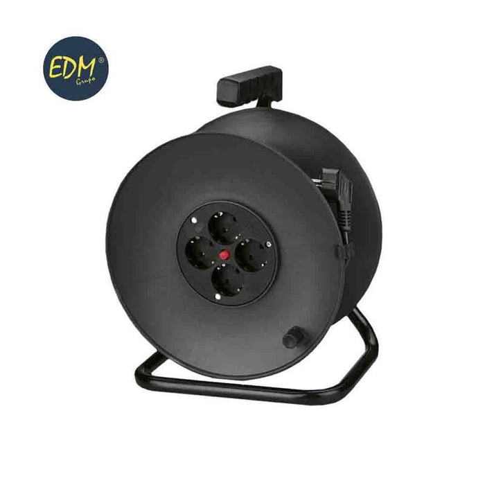 Enrollacables Con Protector Termico 3x1,5mm 50m 4 Tomas Edm