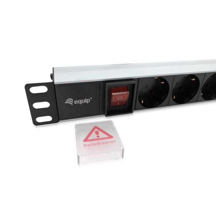 Equip Regleta Alimentacion Aluminio Rack 19 1u 8 Tomas Con Interruptor Cable 1.8 Mt