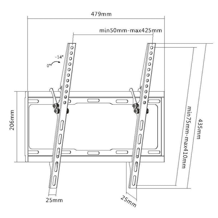 Equip Soporte Pared 650311 Para Pantallas Planas De 32\1 A 55\1 Inclinable 14º Vertic