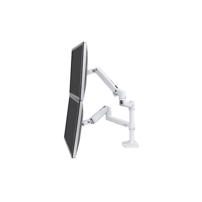 Ergotron Lx Kit De Montaje (Montaje Con Pinza De Sujeción Para Escritorio Barra 2 Brazos Articulados 2 Abrazaderas De Extensión) Para 2 Pantallas Lcd Aluminio Acero Blanco Tamaño De Pantalla: Hasta 24 Pulgadas Escritorio