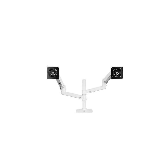Ergotron Lx Kit De Montaje (Montaje Con Pinza De Sujeción Para Escritorio Barra 2 Brazos Articulados 2 Abrazaderas De Extensión) Para 2 Pantallas Lcd Aluminio Acero Blanco Tamaño De Pantalla: Hasta 24 Pulgadas Escritorio