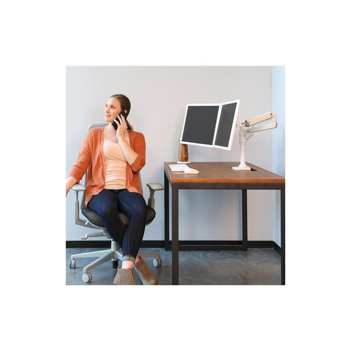 Ergotron Lx Kit De Montaje (Montaje Con Pinza De Sujeción Para Escritorio Barra 2 Brazos Articulados 2 Abrazaderas De Extensión) Para 2 Pantallas Lcd Aluminio Acero Blanco Tamaño De Pantalla: Hasta 24 Pulgadas Escritorio