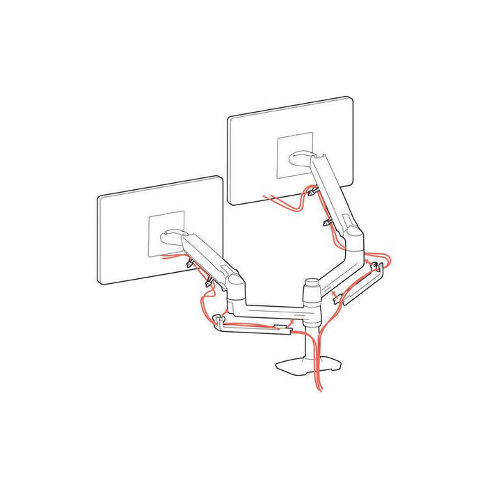 Ergotron Lx Kit De Montaje (Montaje Con Pinza De Sujeción Para Escritorio Barra 2 Brazos Articulados 2 Abrazaderas De Extensión) Para 2 Pantallas Lcd Aluminio Acero Blanco Tamaño De Pantalla: Hasta 24 Pulgadas Escritorio