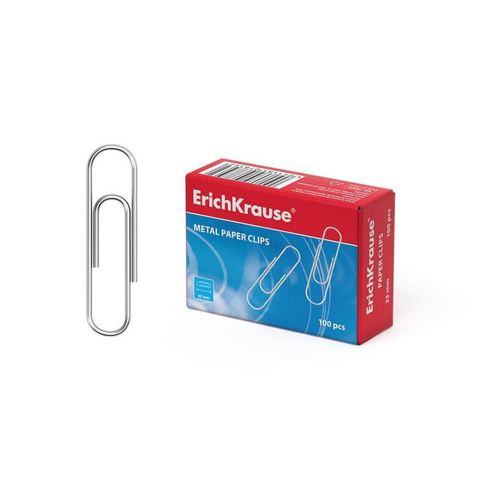 Erichkrause Clips Metalicos De Zinc - 33mm - Alta Resistencia Y Durabilidad - Resistente A La Corrosion - Sin Manchas Ni Arañazos - Color Plateado