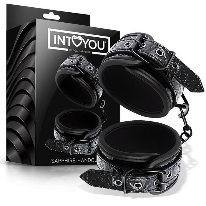 Esposas Para Muñeca Ajustable Sapphire Cuero Vegano