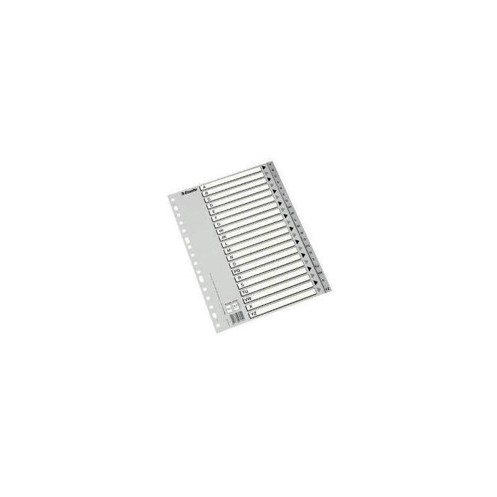 Esselte Abecedario Separador Multitaladro Polipropileno Folio Gris Con Carátula Índice Cartón Blanco / Negro