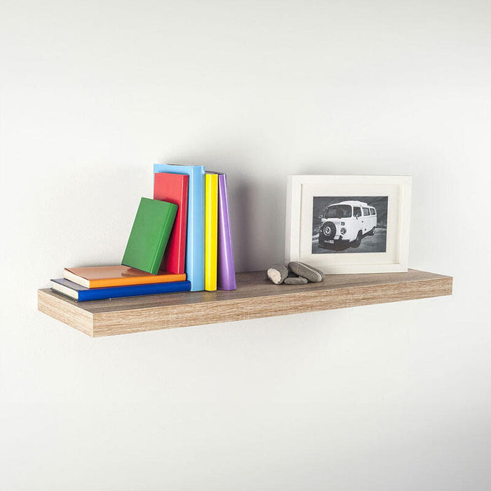 Estanteria Con Fijación Invisible 80x25 Roble Blanco 047692 Home Decor