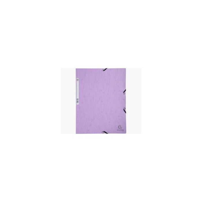 Exacompta Carpeta Aquarel Cartón Lustrado 400 Gr Tres Solapas Gomas A4 Mate Lila -5u-