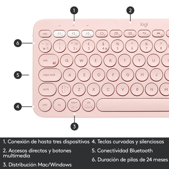 EAN 5099206089068 - Logitech 920-009587 teclado Universal Bluetooth QWERTY Español Rosa imagen 10