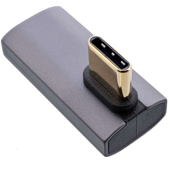 Inline® Usb4 Adapter, Usb-C Plug/Socket Vertical Right/Left Angled, Alu, Gris