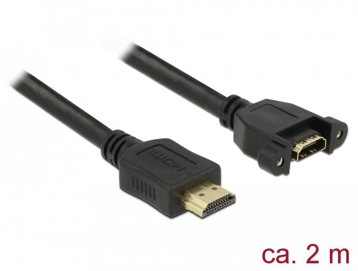 Delock Cable Hdmi A Macho > Hdmi A Hembra Am Einbau 4k 30 Hz 2 M