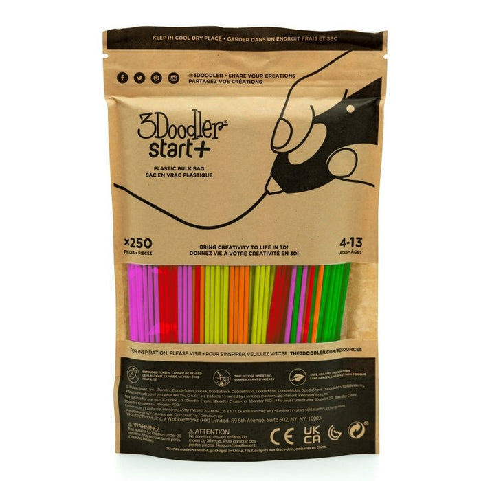 EAN 0817005024357 - 3Doodler Filament Start+ 250 neonrot neonorange neongruen neongelb neonpink\"\"Neon Plástico compostable  imagen 2