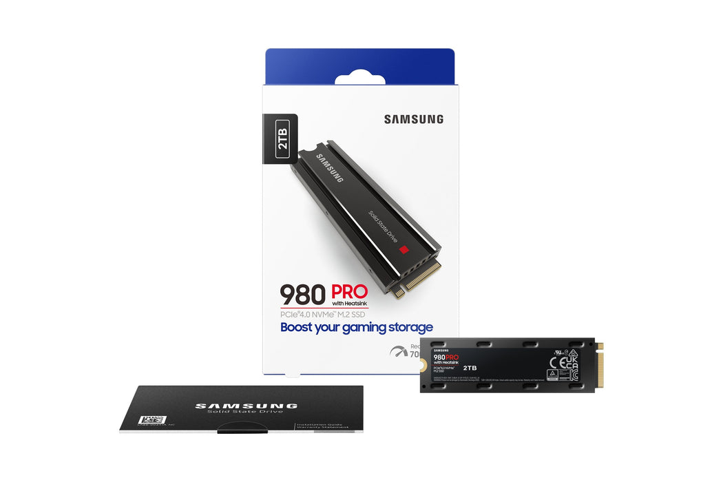Disco Ssd Samsung 980 Pro M.2 2tb Pcie Gen4x4 2280 Rw 7000/5100, Mlc Nvme Heatsink Mz-V8p2t0cw
