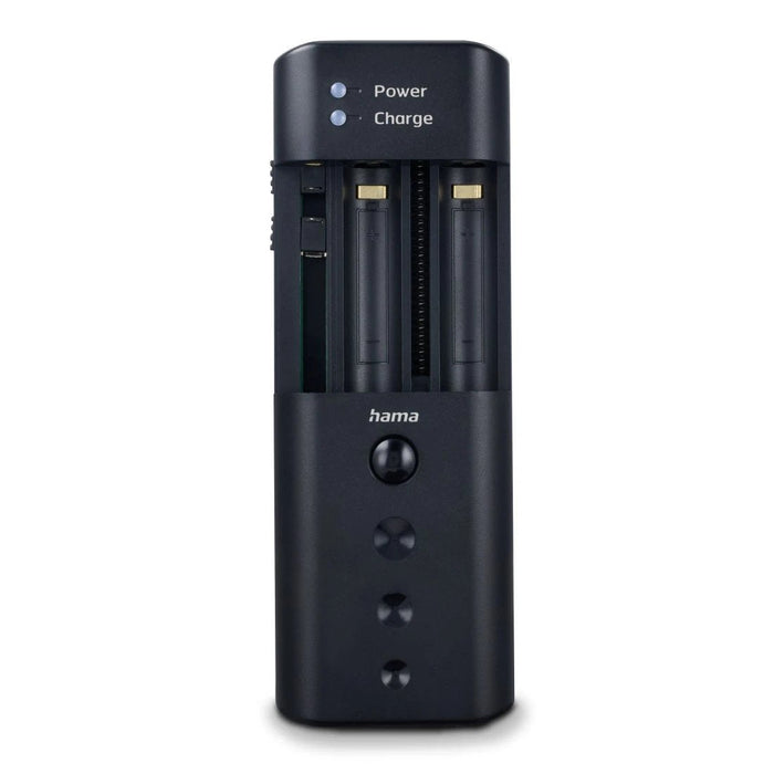 Cargador Pilas Recargables Hama Delta Travel Universal Baterias De Litio Y Nimh Usb-C Color Negro