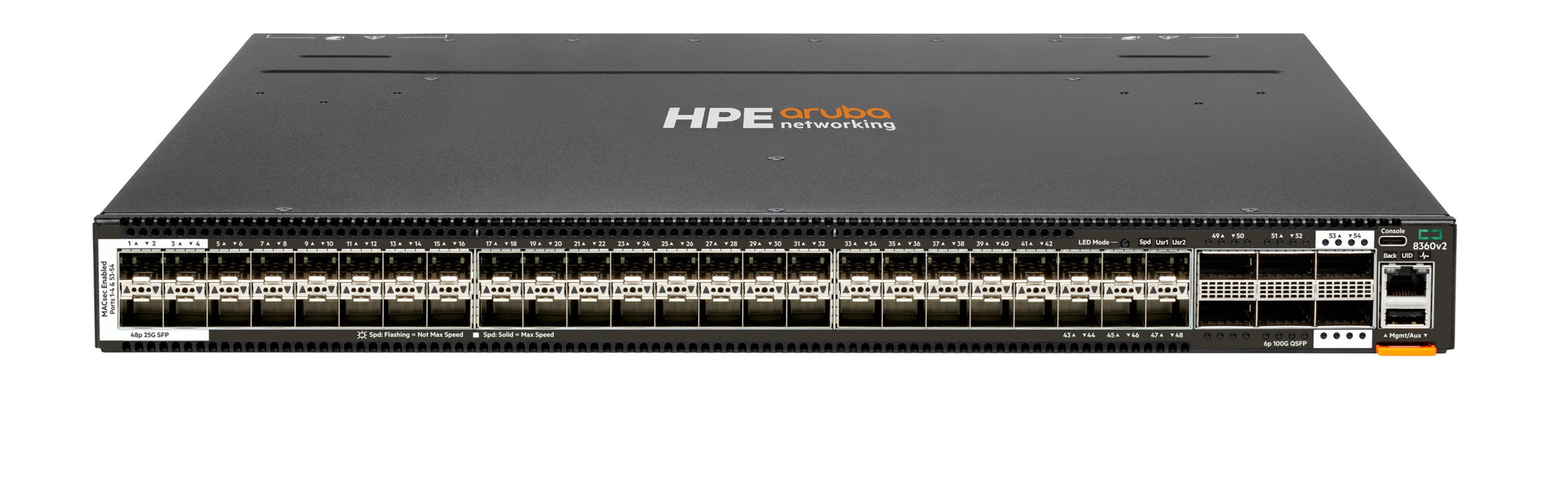 EAN 190017567907 - HPE Aruba Networking CX 8360-48Y6C v2 48p 25G SFP28 4Sec 6p 100G QSFP+ 2Sec BF 5 Fans 2AC Bundle imagen 1