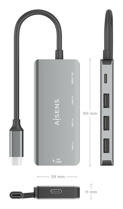 EAN 8435739903346 - AISENS A109-0945 base para portátil y replicador de puertos Alámbrico USB 3.2 Gen 1 (3.1 Gen 1) Type-C imagen 4