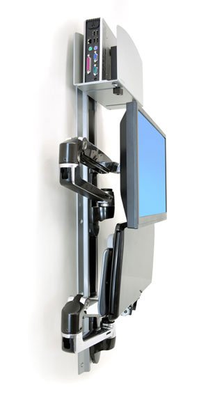 Ergotron Lx Wall Mount System Pared, Soporte De Pared Plateado/Negro, Pared, 13,4 Kg