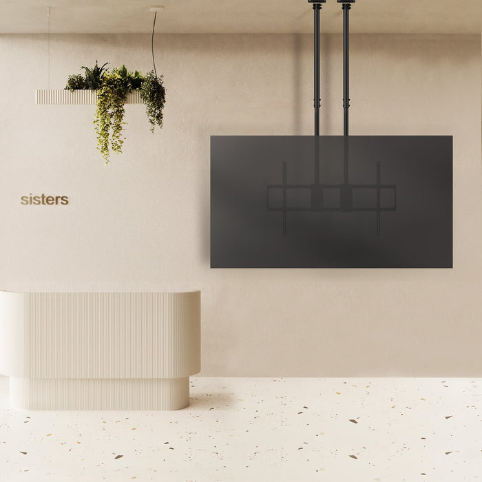 Soporte Techo Doble Mastil Pantallas 60-120" Negro