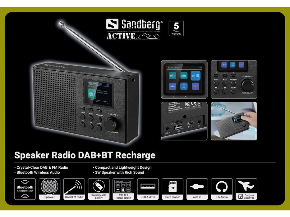 EAN 5705730421396 - Sandberg 421-39 radio Portátil Analógico y digital Negro imagen 7