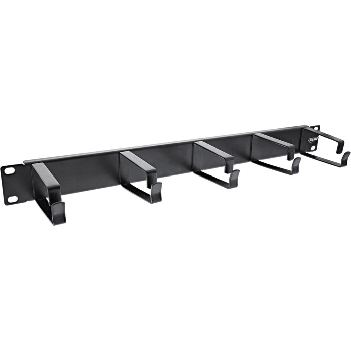 Panel De Gestión De Cables Inline De 19", 5 Soportes Grandes, Ral9005, Negro